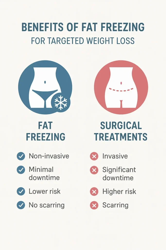 graphic showing the benefits of fat freezing Berkshire