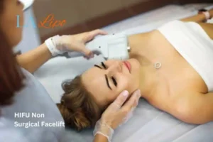 Woman having Hi-Fu to reduce wrinkles Berkshire.